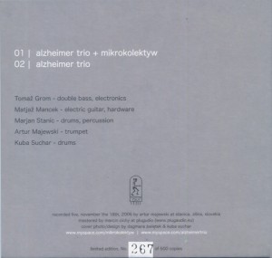 Mikrokolektyw & Alzheimer Trio - Live at Stanica (back)